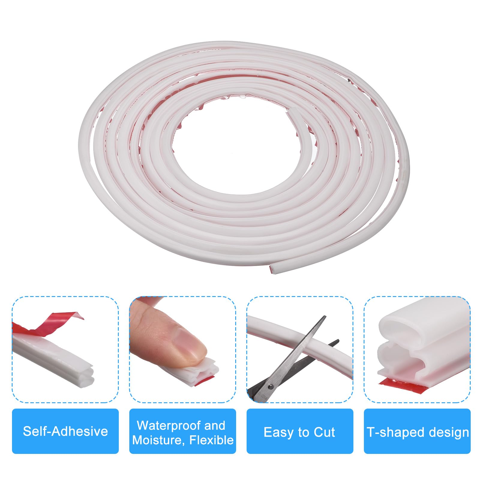 Uxcell Bande D'étanchéité Autocollante En Caoutchouc Pour Insonorisation Des Fenêtres Et Des Portes De 10 à 11 Mm - 3 M X 10 Mm X 12 Mm - Marron