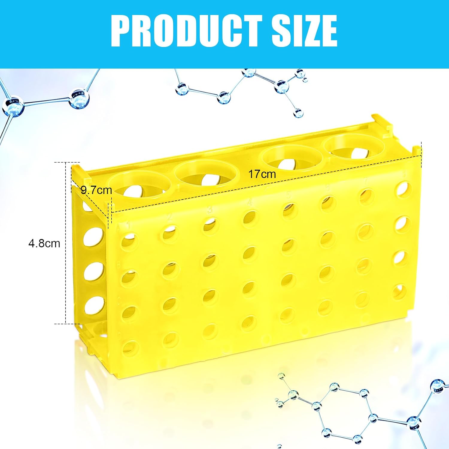 Barydat 8 Pcs Test Tube Rack 4 Way 0.5ml/ 1.5ml/ 10ml/ 15ml/ 50ml Interlocking Multi PCR Tube Rack Stand Plastic Polypropylene for Centrifuge Lab Scientific Experiments Supplies