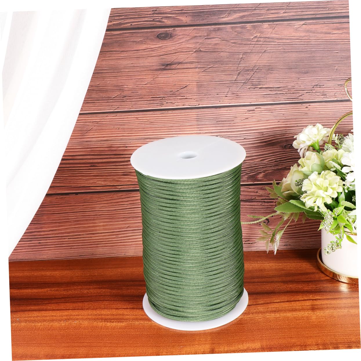 INOOMP Paracord 100m 4mm a Nove Anime, Corda Verde ad Alta Resistenza