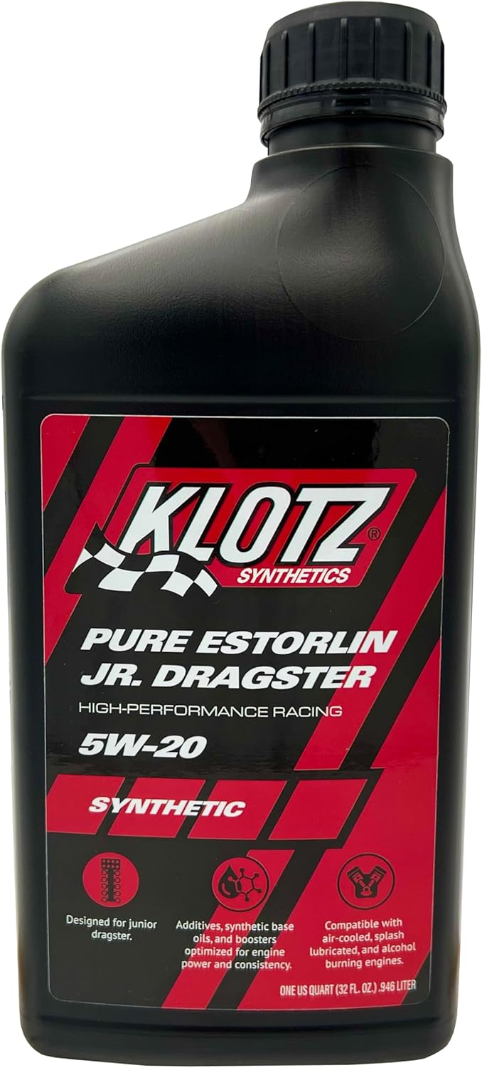 Klotz Pure Estorlin Junior Dragster 4-Stroke High-Performance 5W/20 Synthetic Racing Oil Lubricant | Anti-Oxidation, Wear Protection, Jr. Dragster Engine and Motor Oil – KE-250, 1 Quart…