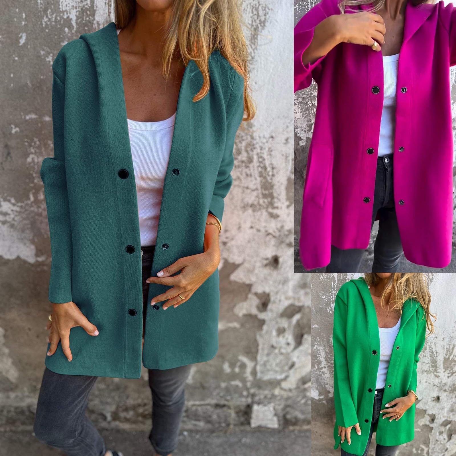 Amazon.com: Casual Single Breasted Hooded Jacket 2024 New