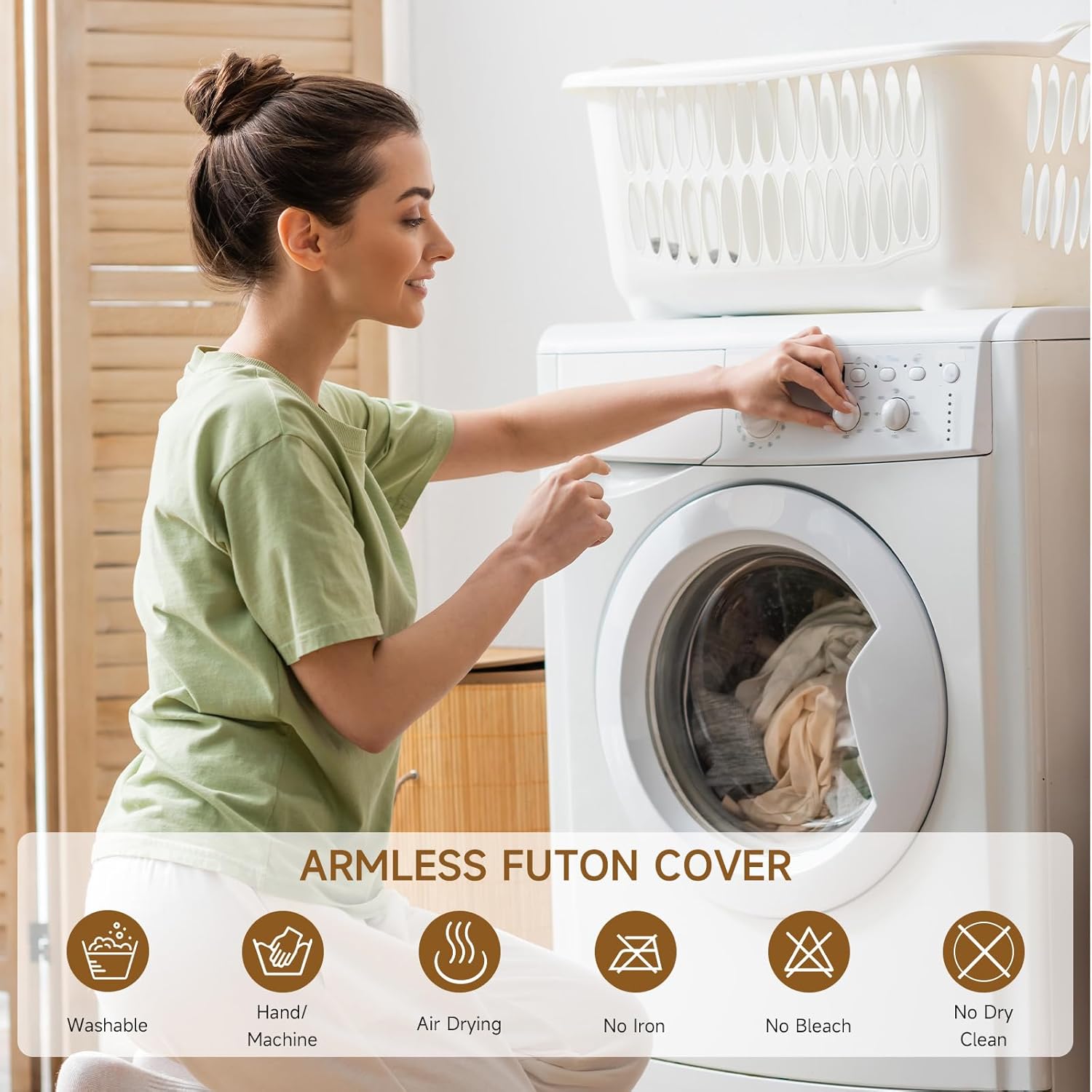 Armless Futon Cover Velvet Futon Slipcover Soft Stretch Couch Covers with No Arm Sofa Bed Cover with Non-Slip Thick Plush Furniture Protector Washable Couch Slipcovers for Living Room(Dark Grey)