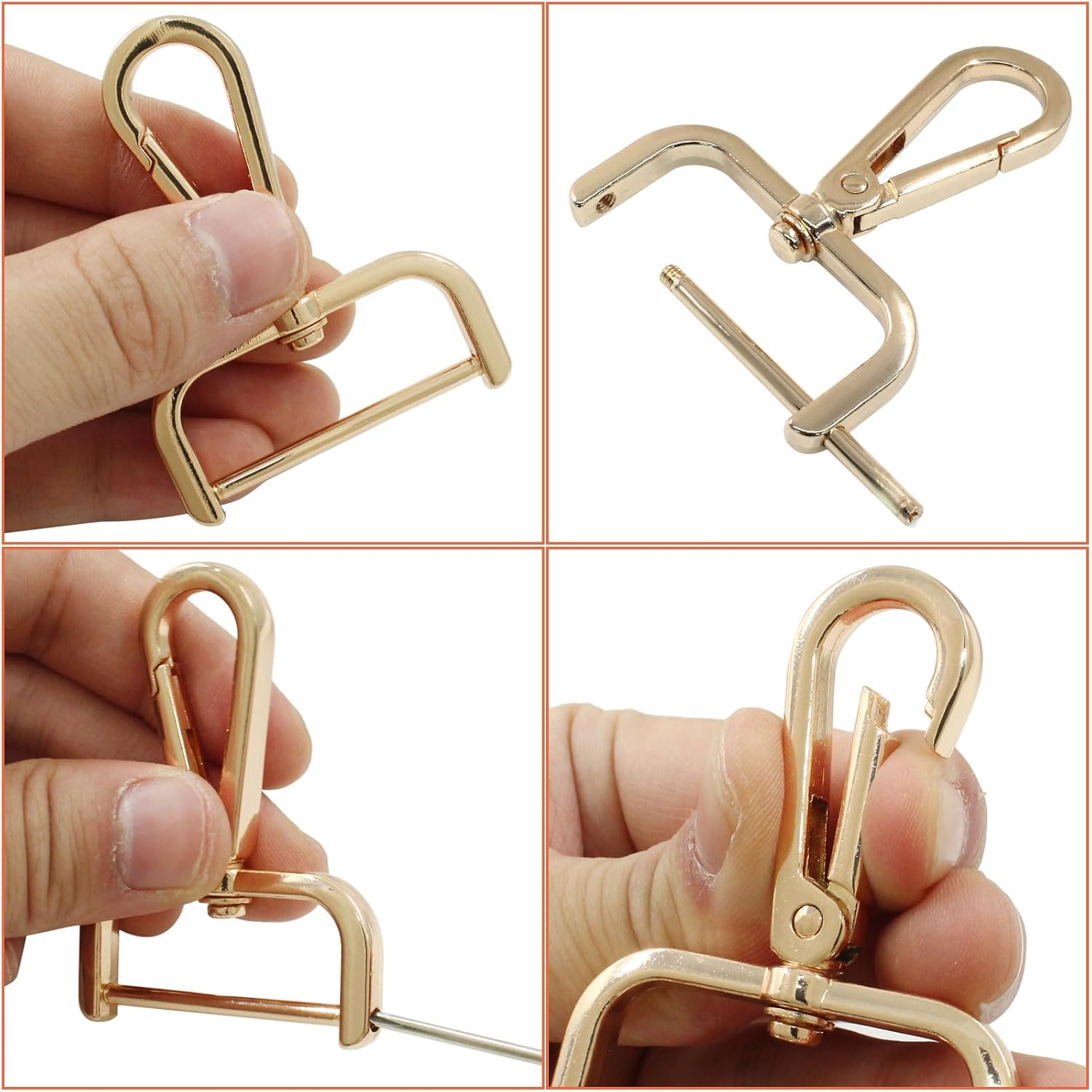 Litoexpe 4 Pack Detachable Snap Hook Swivel Clasp with 1.5 Inch Screw Bar, Gold Heavy Duty Swivel Lobster Claw Clasps, with Cross Screwdriver - Image 3