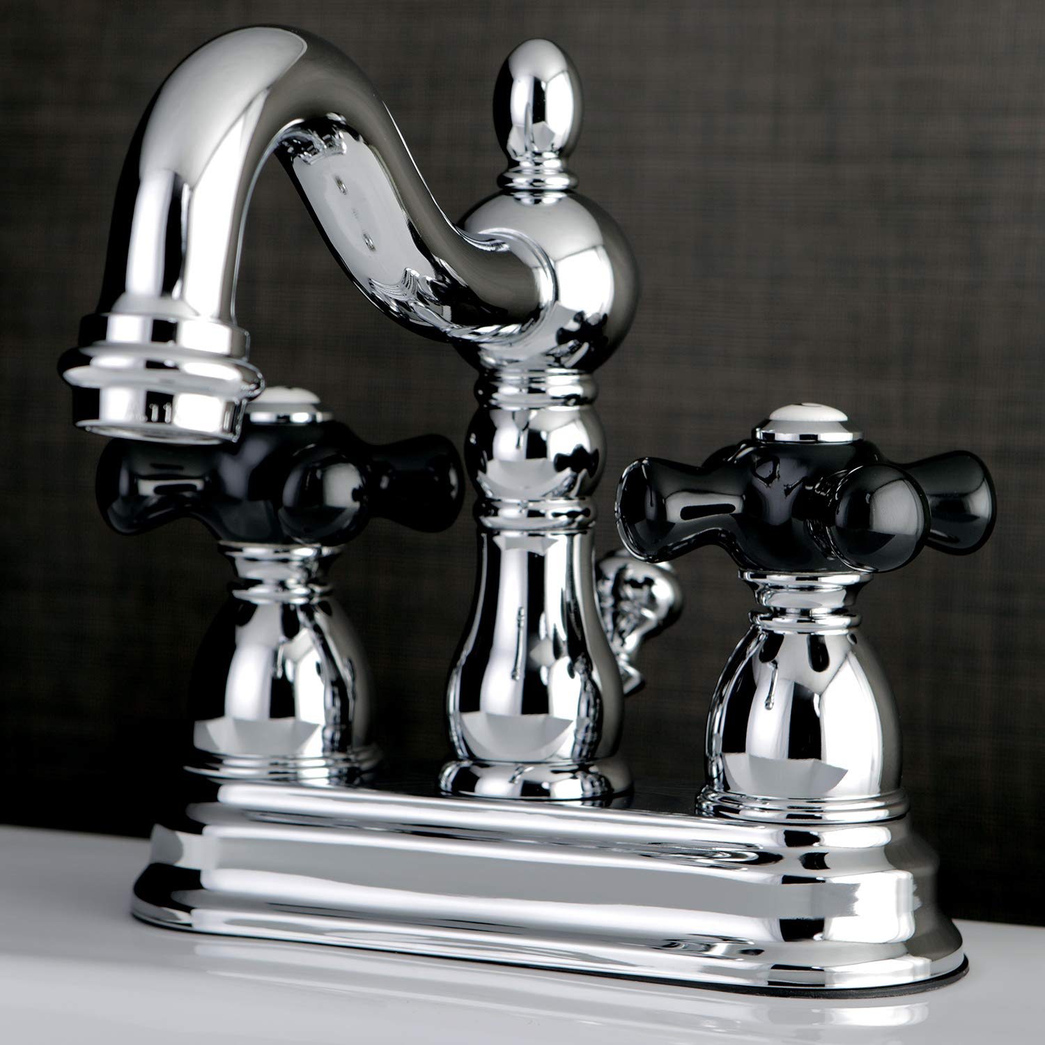 Kingston Brass KS1601PKX Llave de Grifo de baño de 10,16 cm con válvula Clic-clac de latón, Cromado, 4 pulgadas