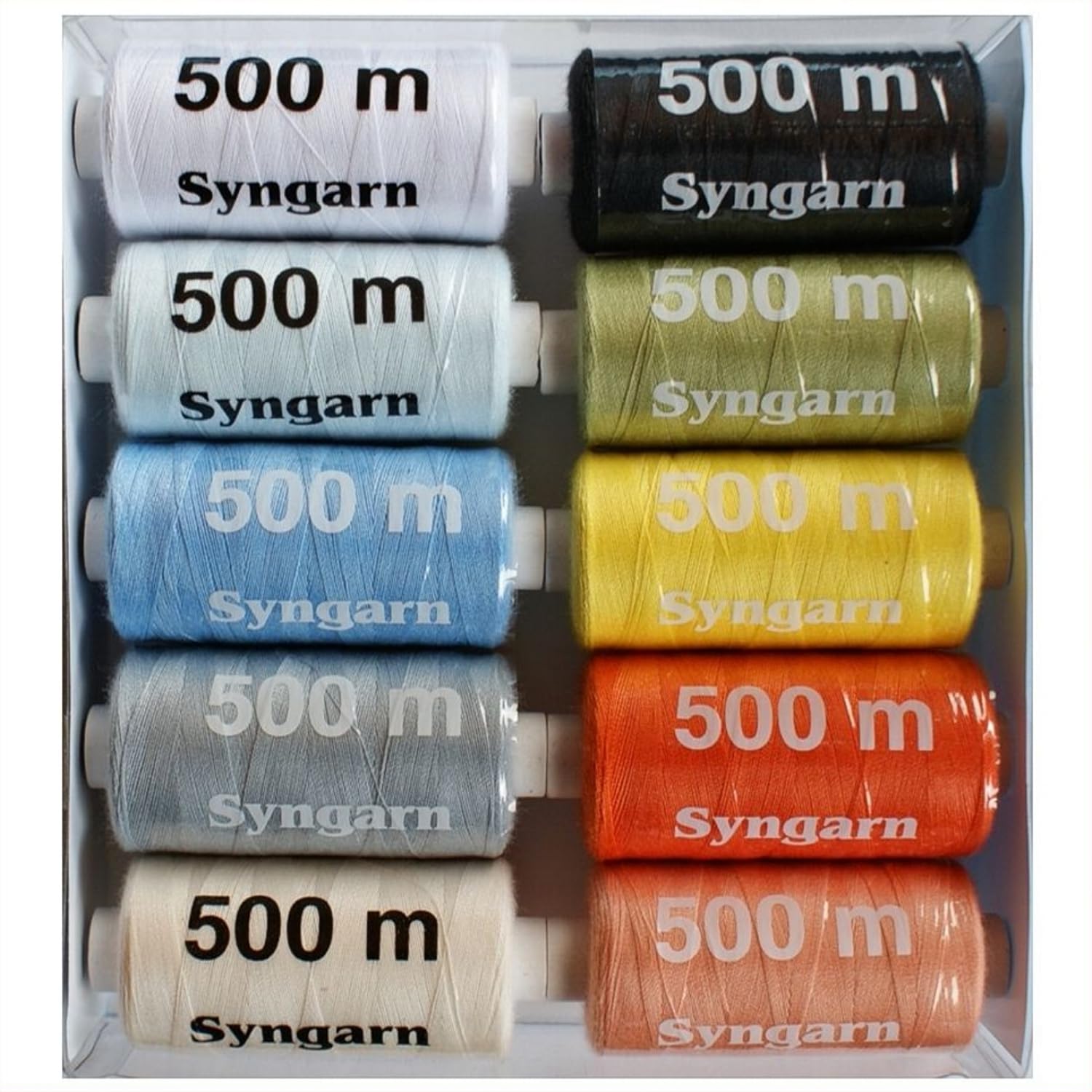 Naaigaren wit 100% polyester 500 meter per klos