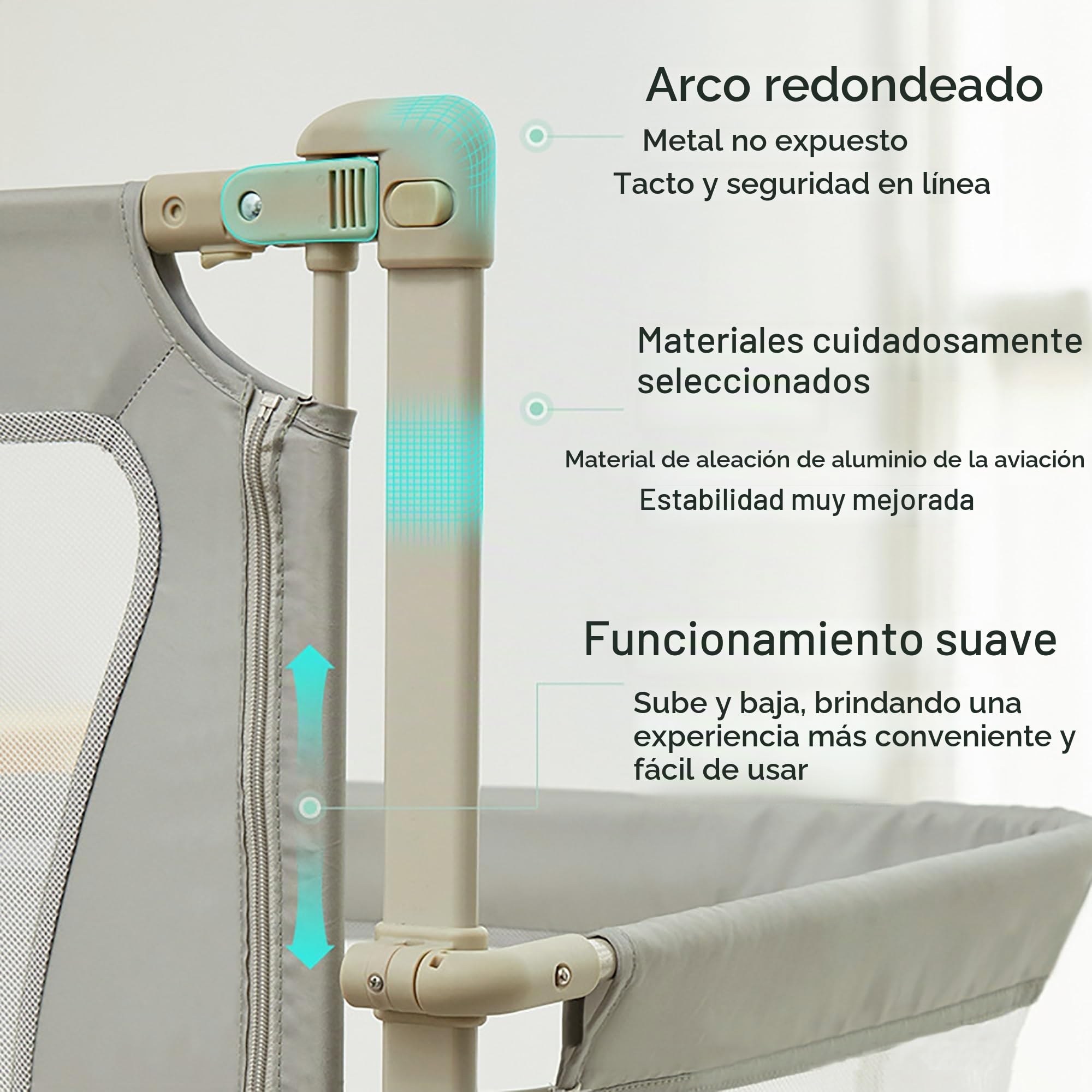 3 En 1 Moises para Bebe, Cuna Bebe, 120x50cm, Next To Me, Cunas colecho, Cama para bebé Junto a la Cama, Cama Cuna Convertible, Ventana de Malla Visible y Transpirable