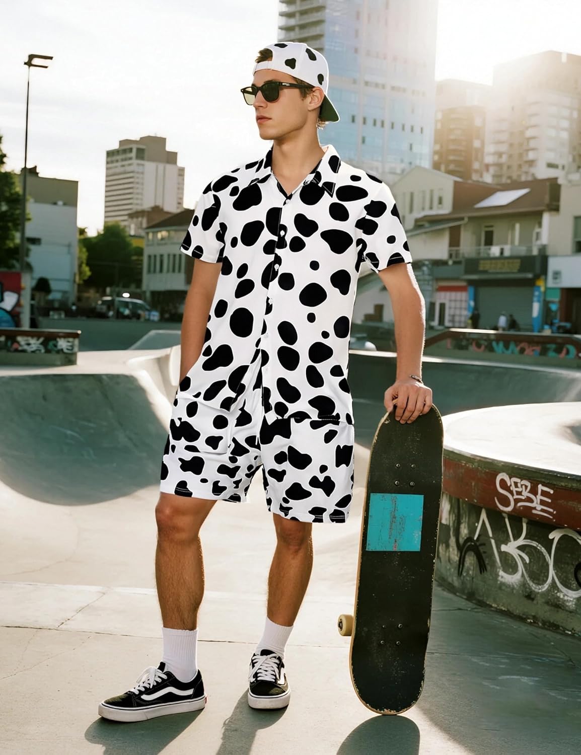 Mens Hawaiian Print Shirts and Shorts Sets Casual 2 Piece Outfits Summer Tracksuit, M-4XL