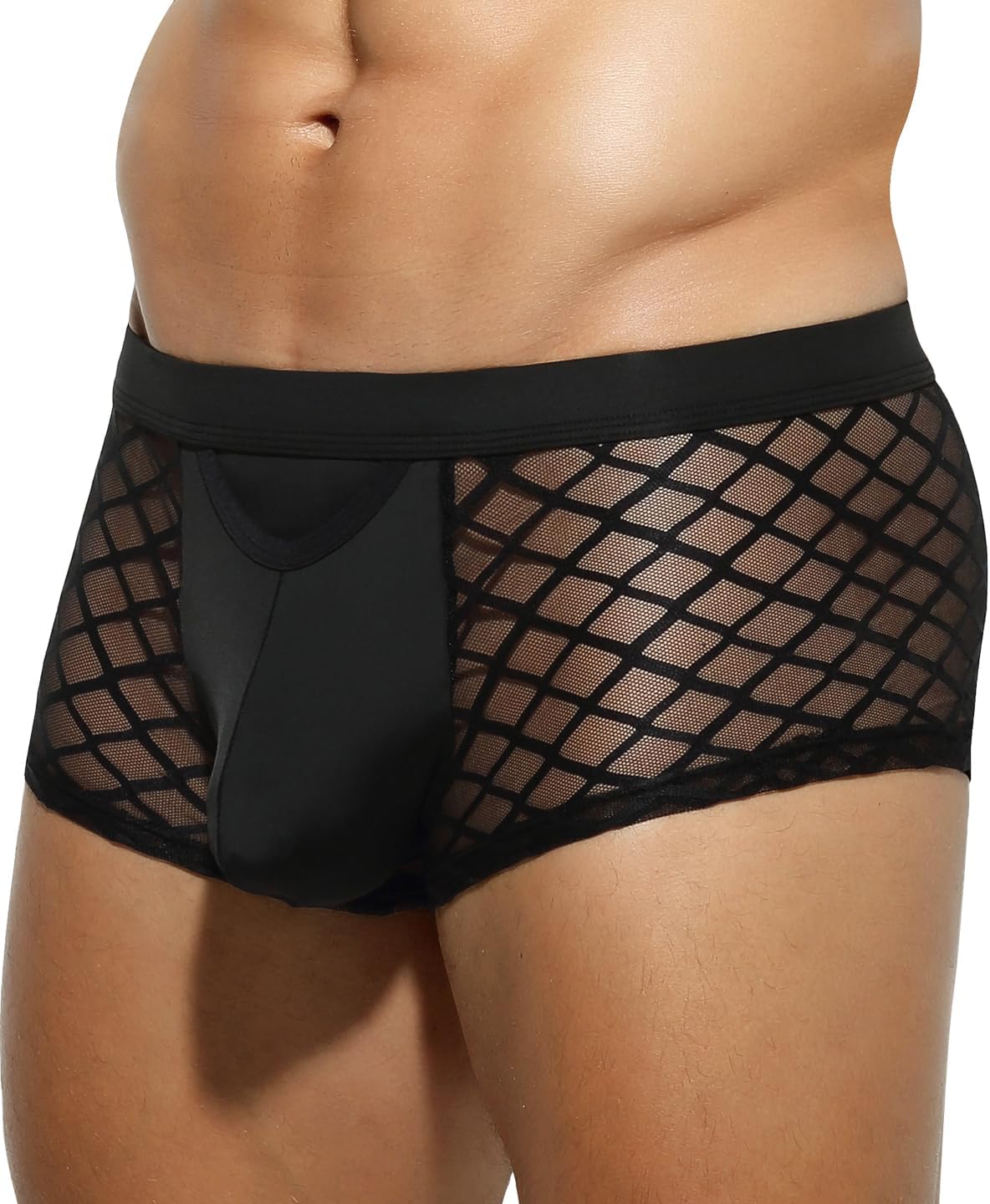 Arjen Kroos Men Sexy Lace Trunks Underwear Low Rise Open Design Novelty Funny Boxer Briefs