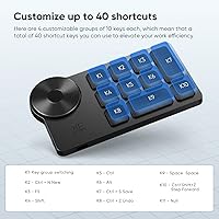 Vista 7 de XPPen Mini Keydial ACK05 Teclado de acceso directo inalámbrico Bluetooth programable Express Control remoto con dial y teclas expresas