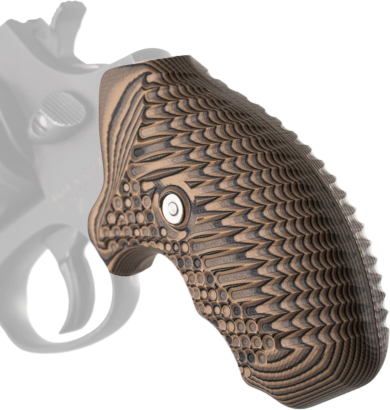 VZ Operator II Taurus Small Frame Revolvers Gun Grip, Tactical Gun Grip, Superior Comfort, Superior Control, Made in The USA, Hyena Brown, 2 Panels