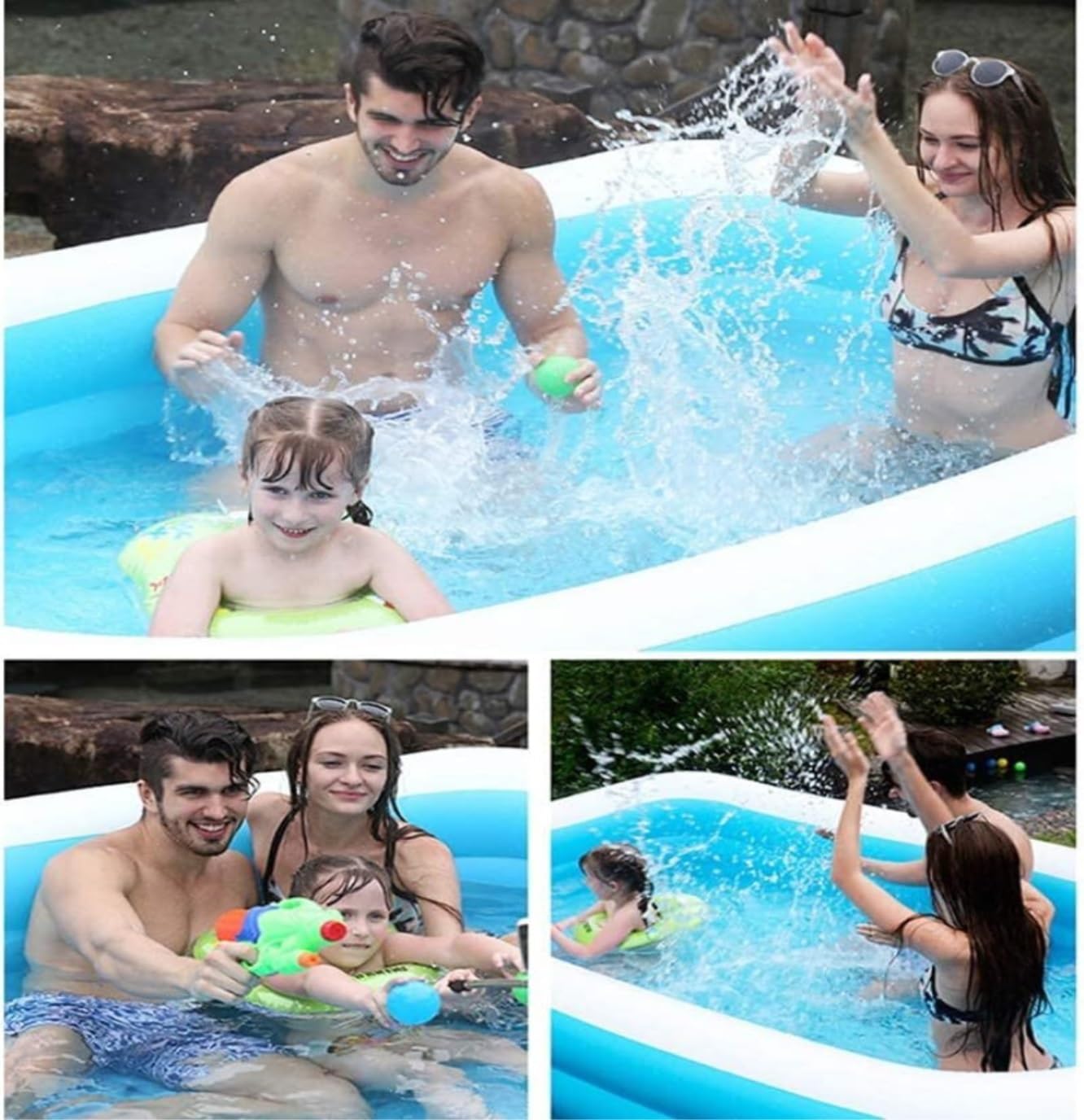 Piscina gonfiabile for famiglie Swim Centre, rettangolare, for adulti, for feste estive in acqua, for cortile, piscina estiva for bambini,Piscine gonfiabili