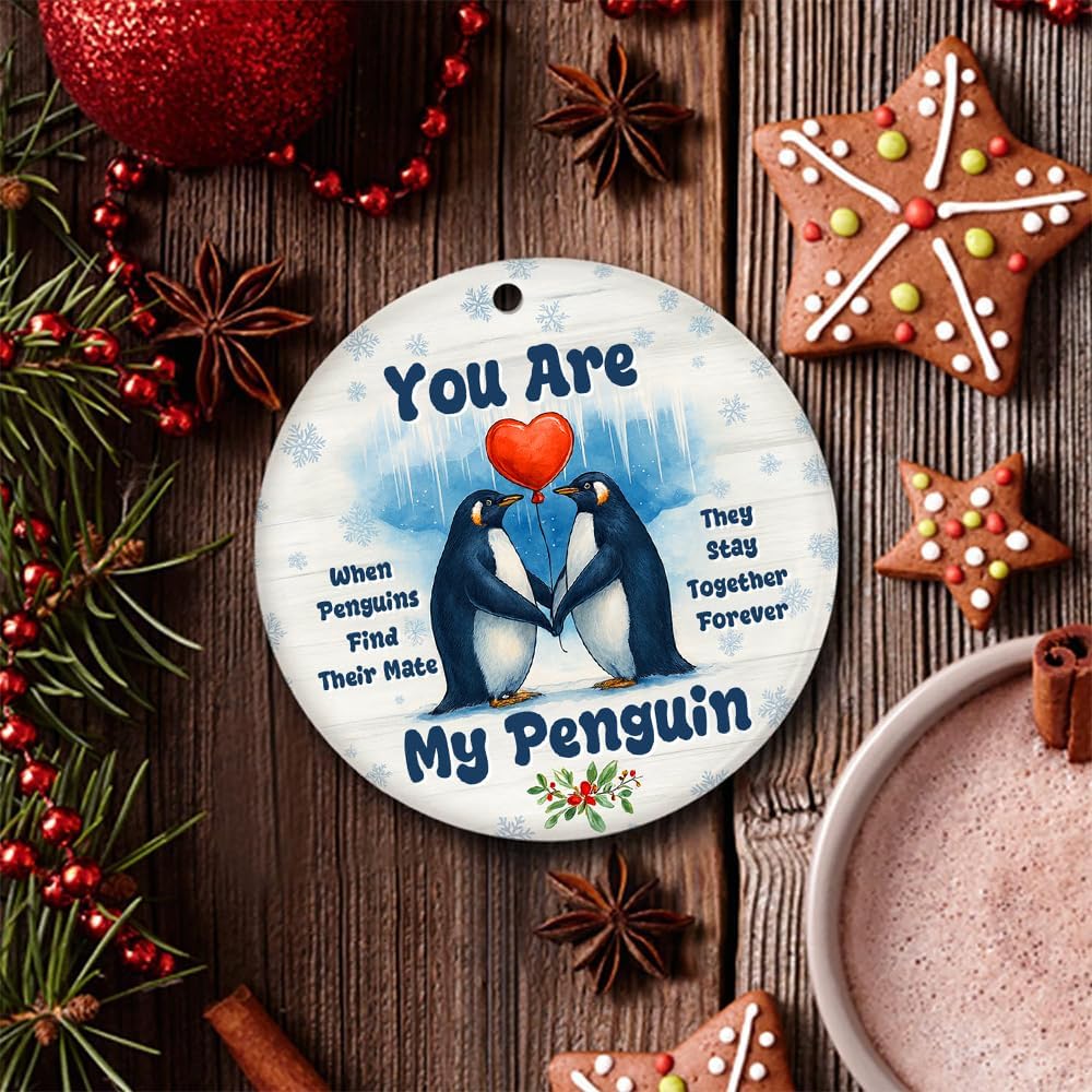 Velyra Christmas Ornament 2025 – You are My Penguin Ornament – Romantic Penguin Couple Ceramic Christmas Tree Decoration, Holiday Keepsake Gift for Couples, Wife, Husband, Boyfriend, Girlfriend - Image 5