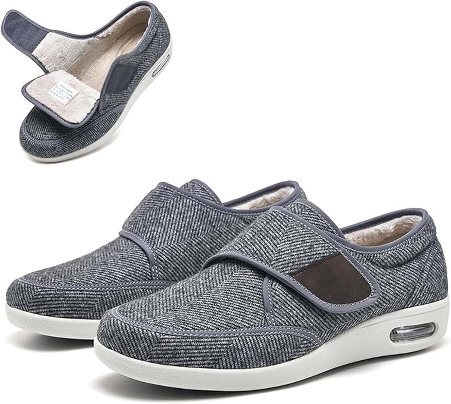 Extra Wide Shoes for Elderly, Adjustable Comfy Orthopedic Slippers, Lightweight Walking Shoes for Swollen Feet, Diabetic Edema Friendly Casual Footwear