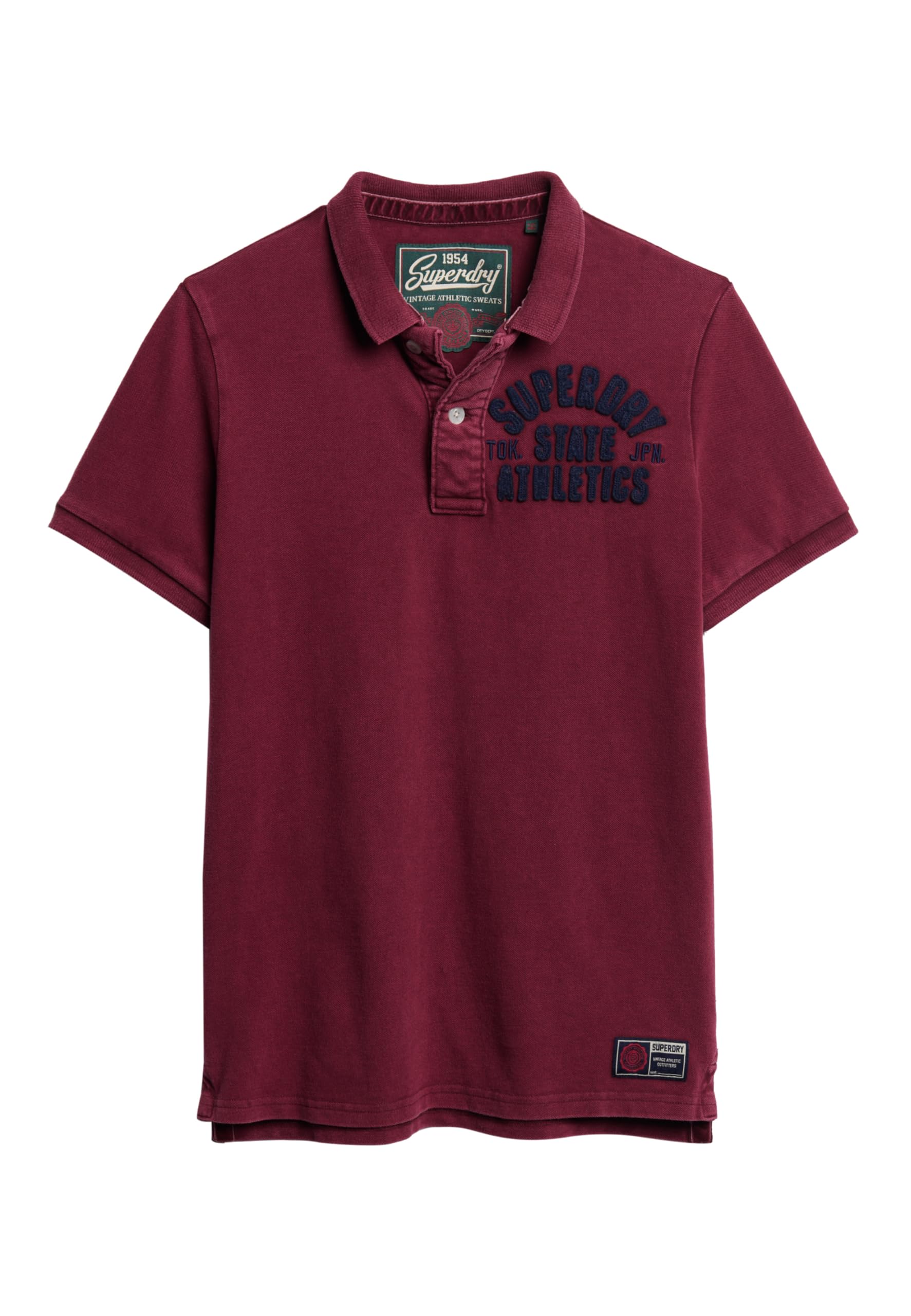 Superdry Men's Vintage Athletic Polo t1-Pique (m), Rich Burgundy, L