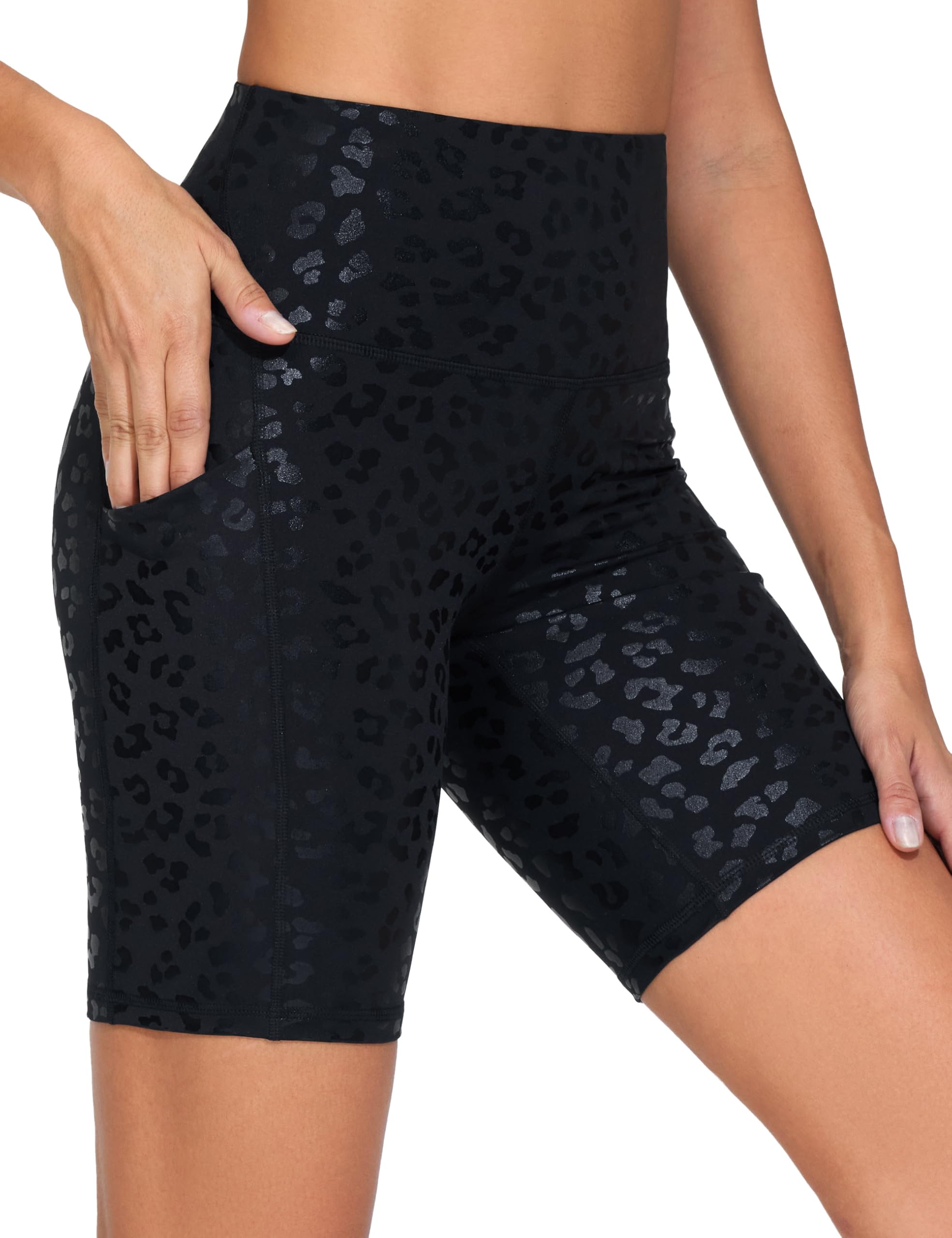 THE GYM PEOPLE Women's High Waist Workout Shorts Stretchy Tummy Control Yoga Biker Running Shorts with Pockets