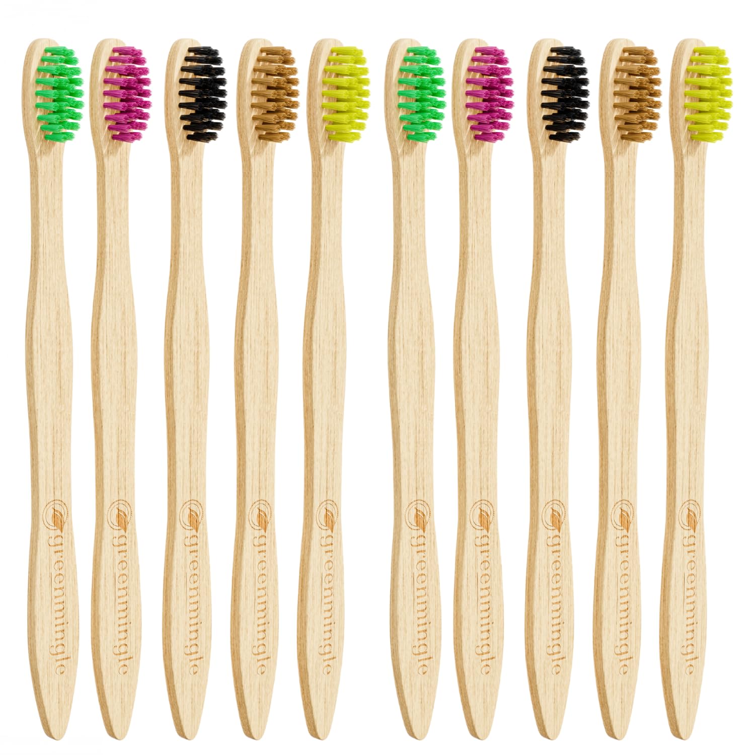 GREENZLA Kids Bamboo Toothbrushes, Natural Toothbrush Set - View #5