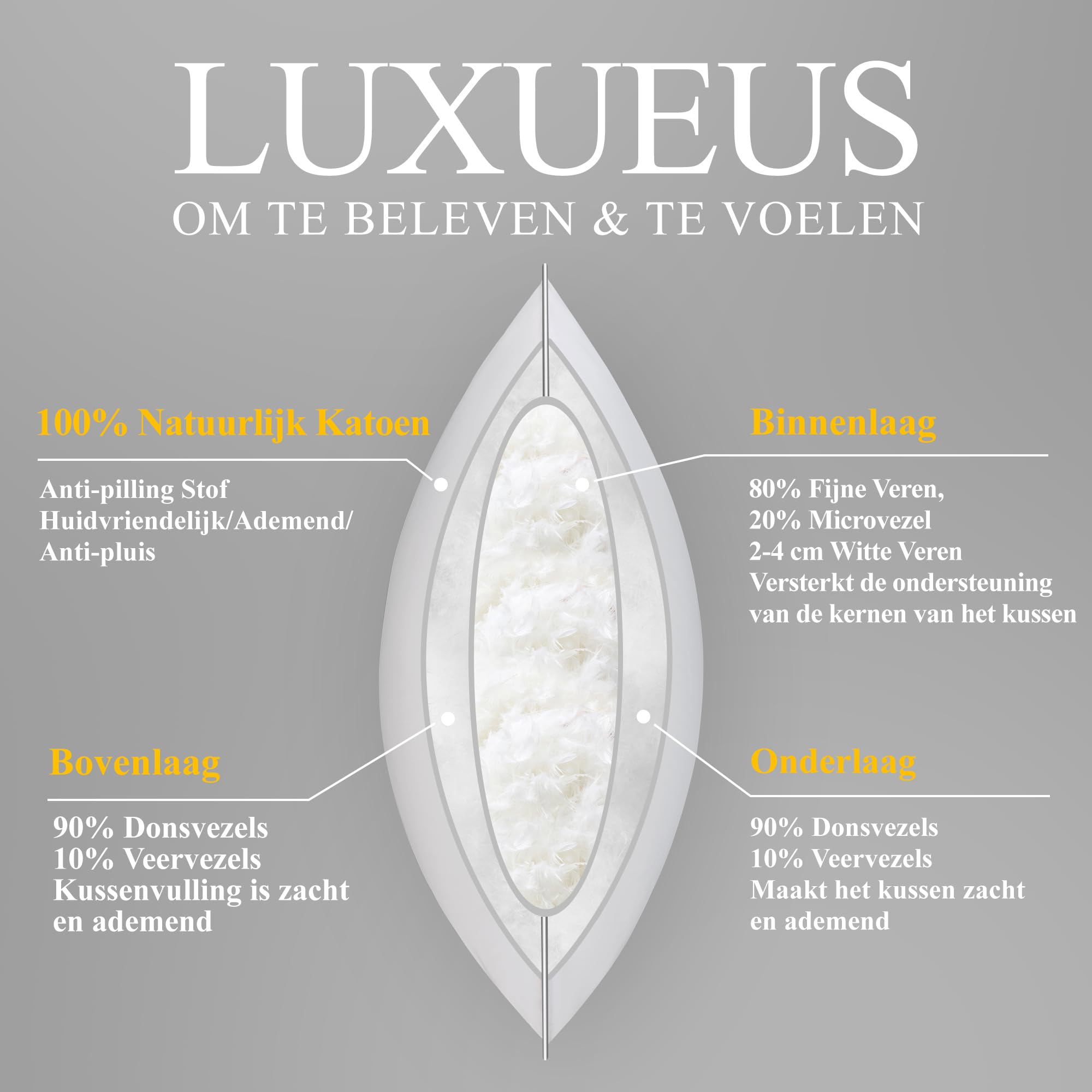 Castella by Ducky Dons 60% punt kussen 60x70 cm zacht - Het Bedden en Babyhuis - Schaatsenberg