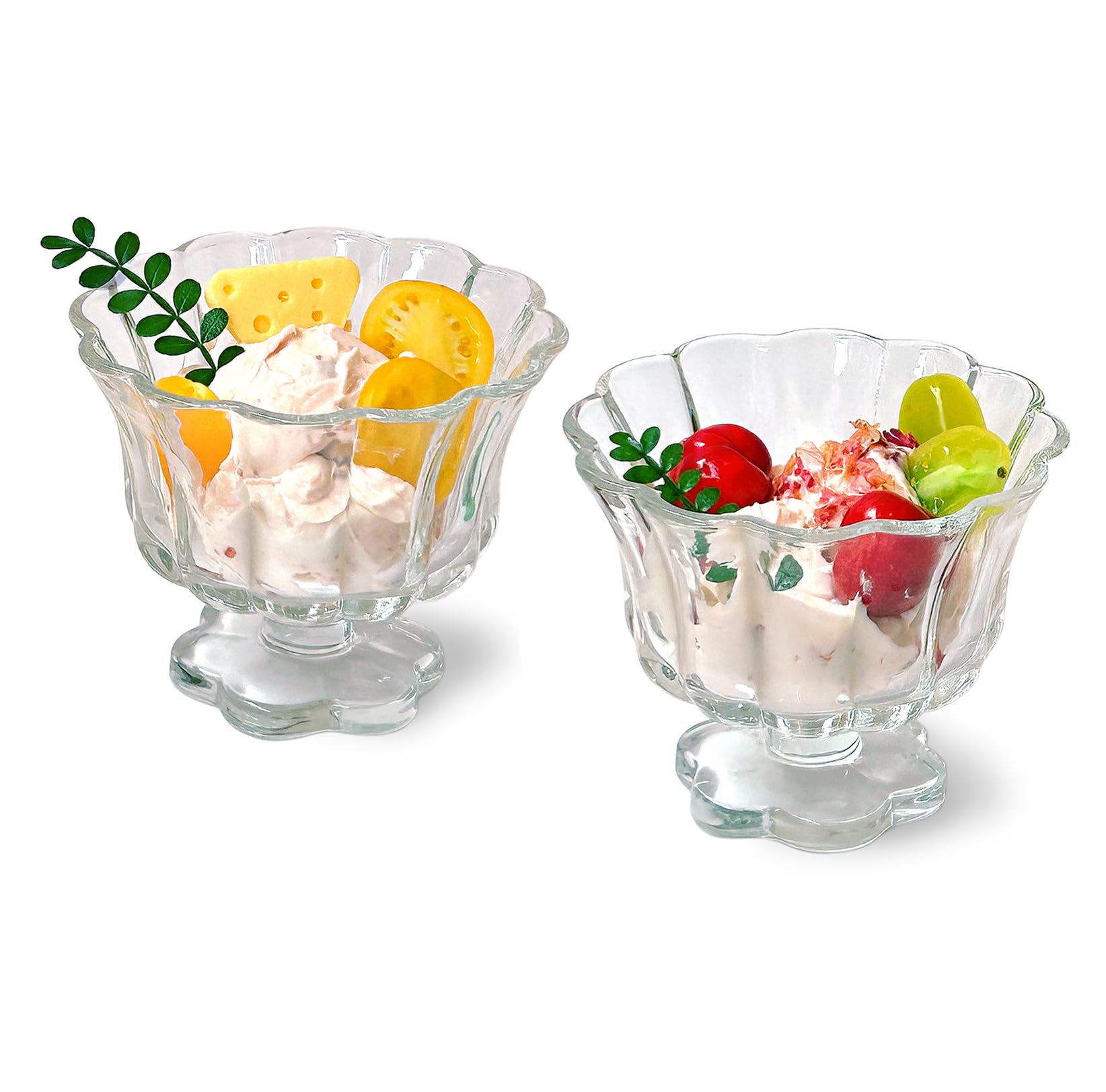 Amazon.com: TUCHACA Ice Cream Bowls Drinking Glass Cups Set of 2