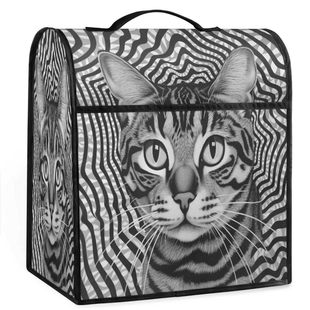 Coffee Maker Cover Abstract Animal Cat Kitchen Appliance Covers Small Appliance Covers Blender Cover Juicer Cover Dust Covers for Kitchen Appliances with Top Handle and Pockets,Washable,C10