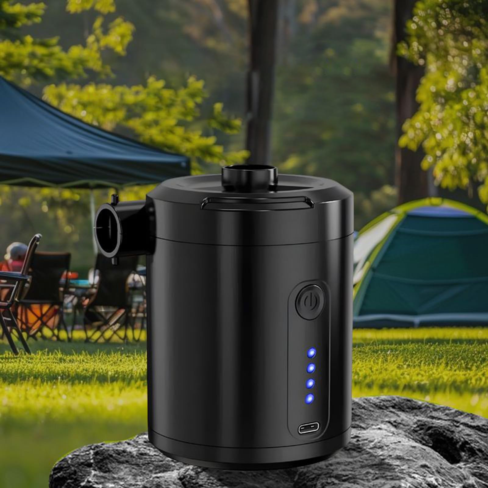 Wireless Air Compressor, Fast Charging Inflator for Pool Toys, Camping Mattresses, Travel Gear, Compact Electric Pump for Outdoors, Home, Beach, Hiking, 4.37 X 3.15 inches