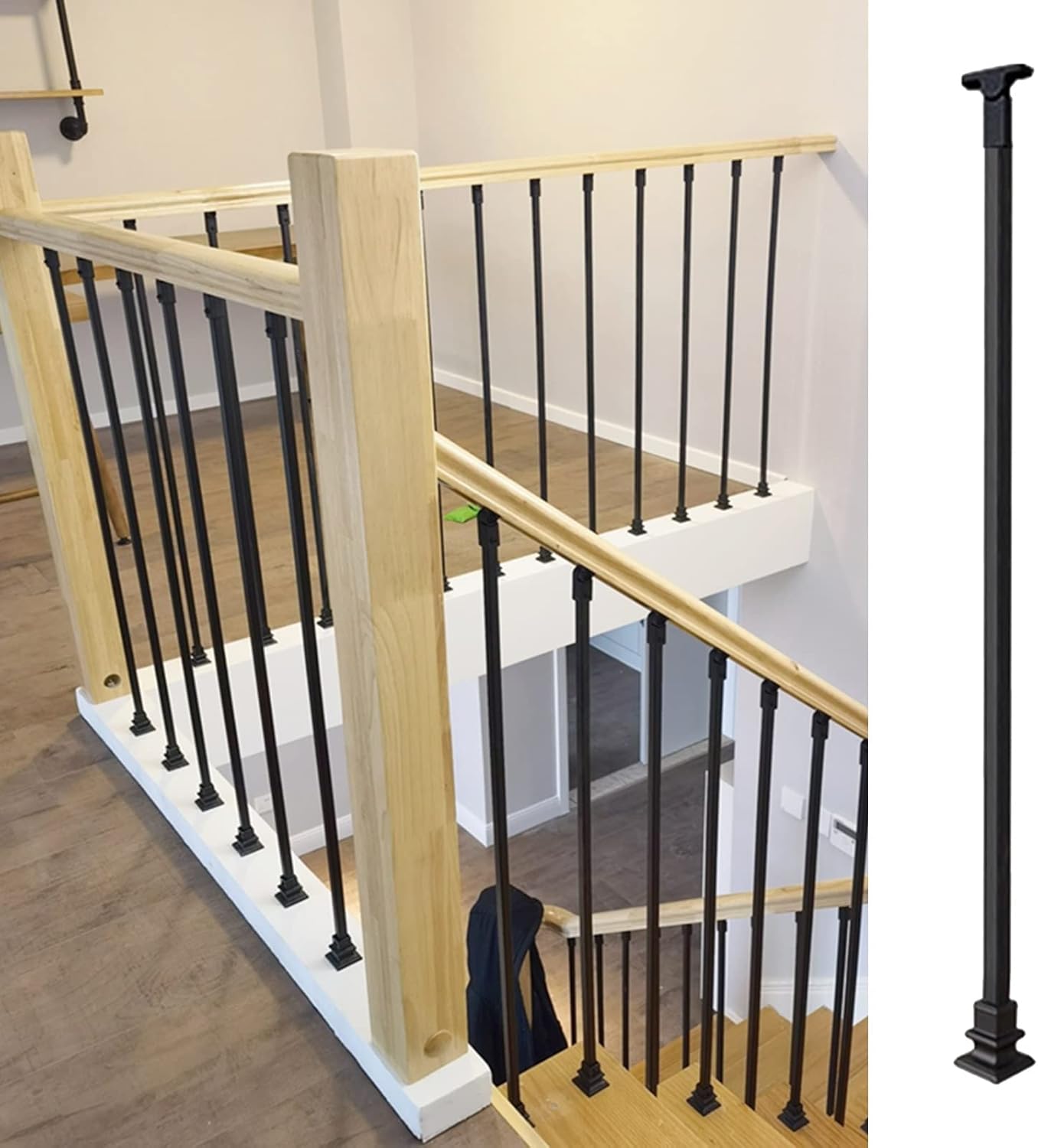 Black Square Deck Spindles 26 30 32 36 45 50 60 Inches, Heavy Duty