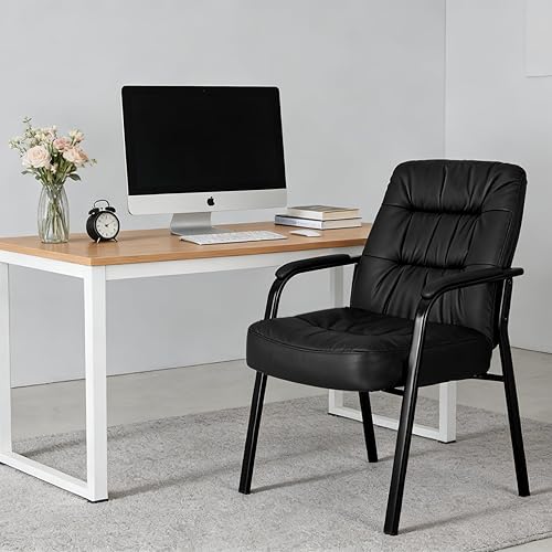 Miniatura 6 de OLIXIS Silla ergonómica de recepción para invitados, de piel sintética, silla de escritorio ejecutiva para sala de espera de conferencias con