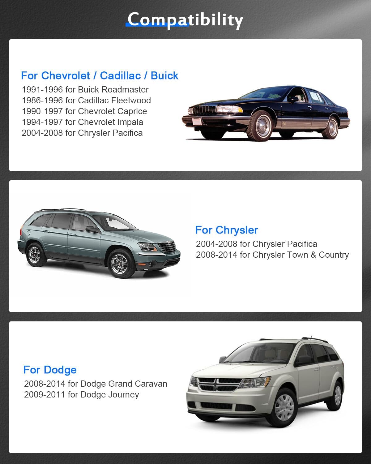 ECCPP 4PCS 1" Conversion Wheel Adapters 5x5 to 5x4.75 12x1.5 Studs Fit for Chevrolet Caprice Classic (1990-1997) | for Chevrolet Impala SS (1994-1997)-NOT FIT Stock Rims