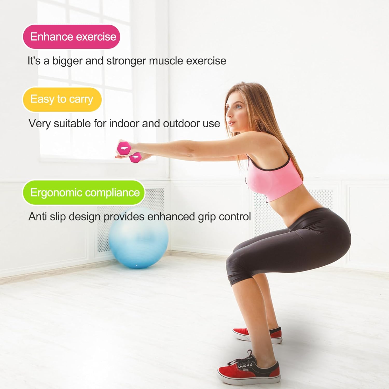 ACTIVE FOREVER Hex Dumbbells (Pair), Neoprene Waterproof Non-slip Dumbbells (MultiColor 2×(1+2+3) kg) 8 71ZWfdWwpcL. AC SL1500