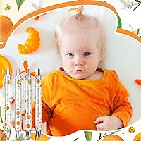 Vista 5 de Chuangdi 24 bolígrafos naranja para baby shower, bolígrafos retráctiles a granel, tinta negra con regalos para invitados, suministros escolares