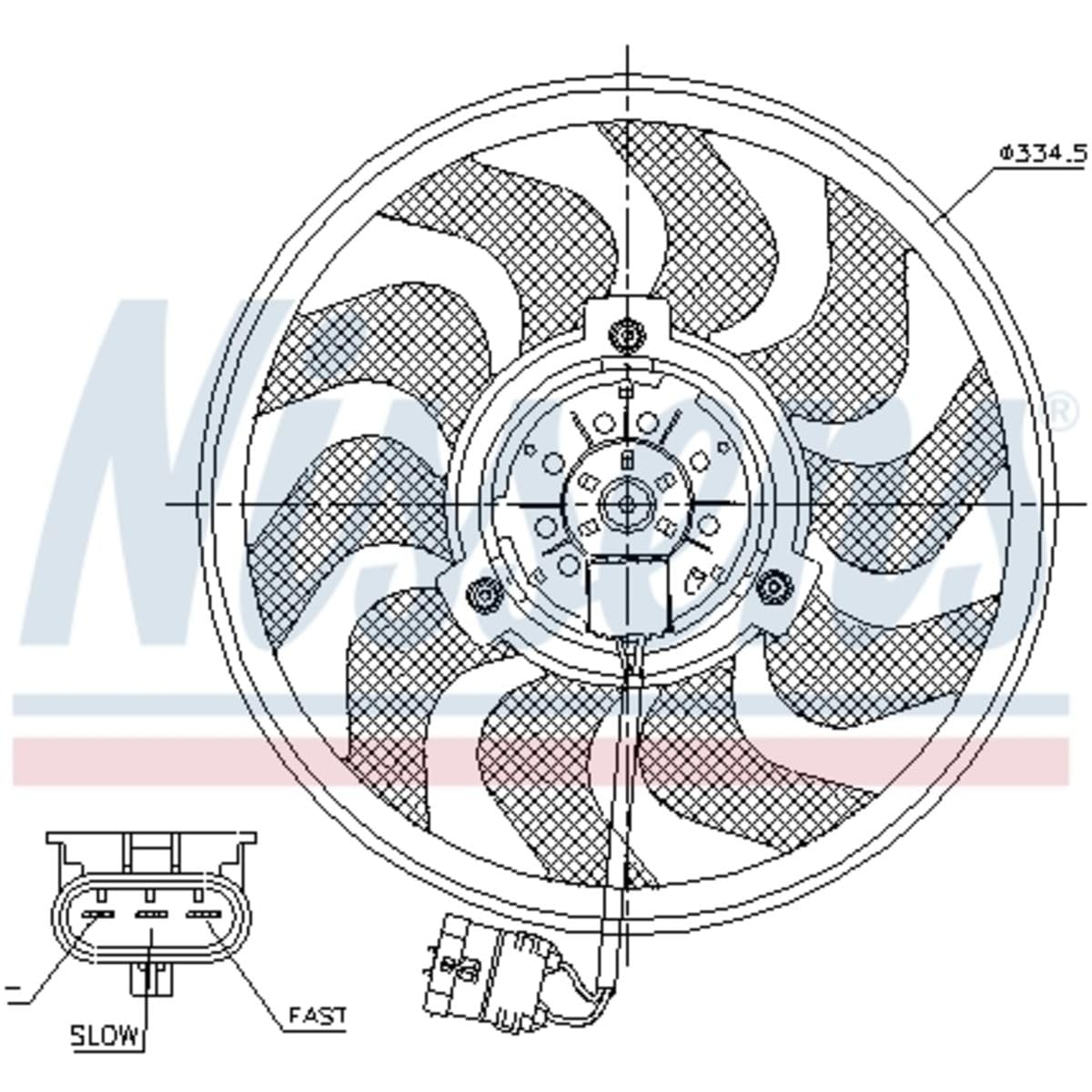 NISSENS Ventola, Raffreddamento motore 85755
