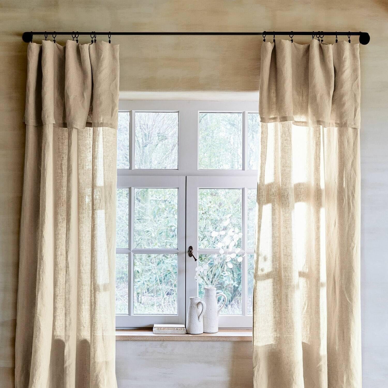 Loberon Omara Bastone per Tende - Design Sobrio - Abbinabile a Qualsiasi Stile, Grigio Scuro