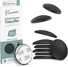 virea 10 x Türstopper 40 x 8 mm Schwarz - - Selbstklebende Türpuffer - - Elastische Wandpuffer - - Zum Schutz von Wänden und Möbeln - - Wand-Stopper in dezentem Design - - Türgriff-Puffer