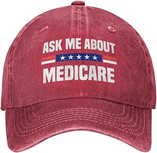 Ask Me About Medicare Cowboy Hat Men Vintage Baseball Cap Women Funny Trucker Hats Dad Hat Summer Sun Hats Black
