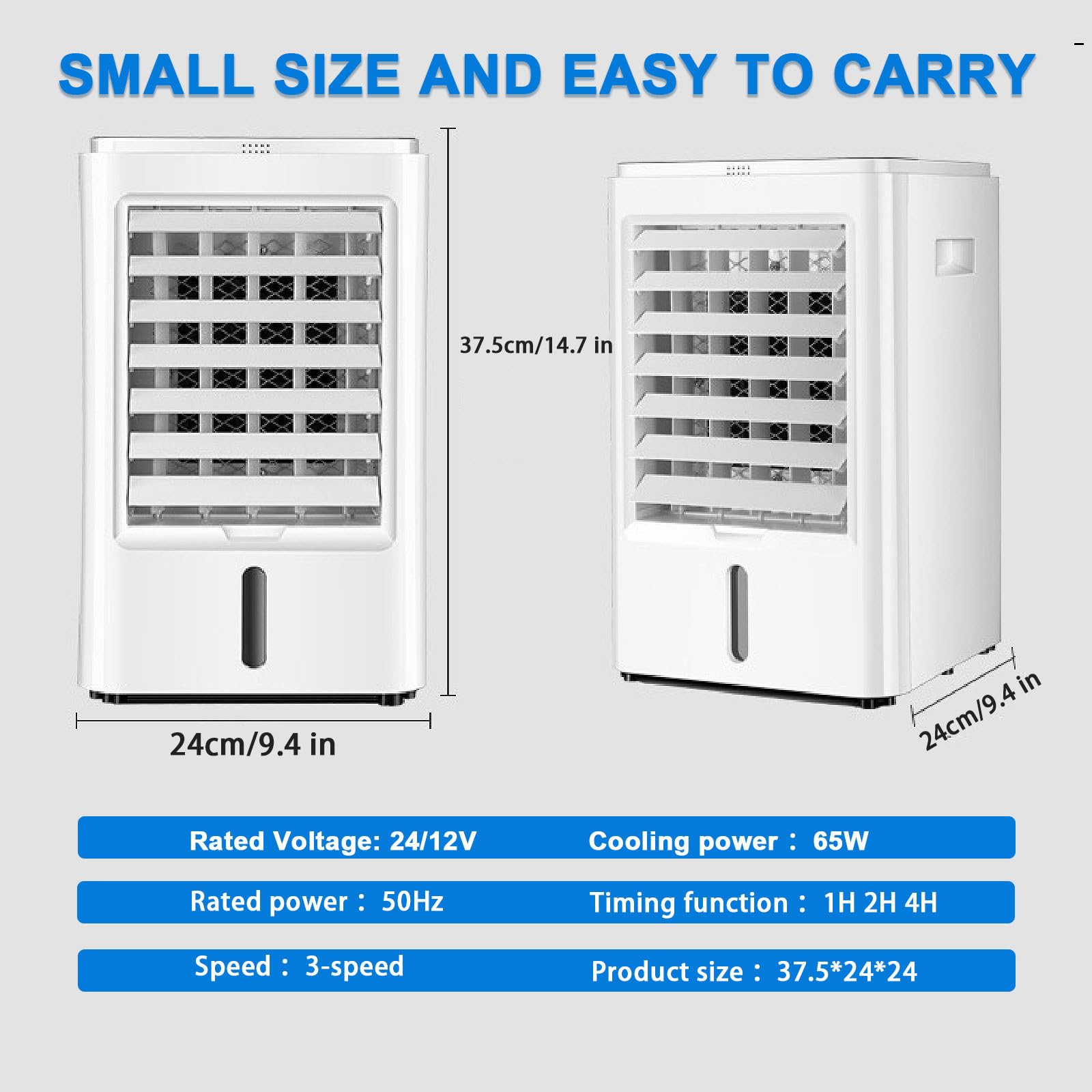 Aire Acondicionado Portátil para Caravanas,Mini Aire Acondicionado para Vehículos Recreativos,Enfriador Aire Evaporativo 3 Velocidades,Aire Acondicionado para Caravanas Y Camiones 12v