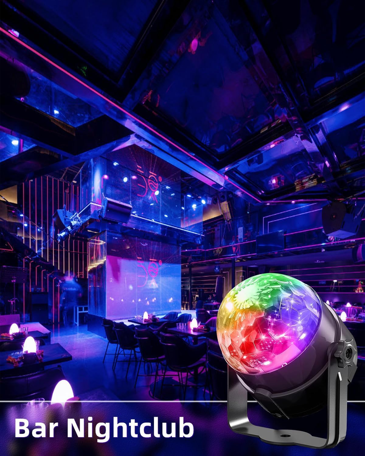 Juego de luces de discoteca para fiesta de 3 piezas, bola de discoteca de material ABS, con control remoto, luz estroboscópica de DJ, adecuada para bodas/karaoke KTV/fiestas de cumpleaños, luces de ca