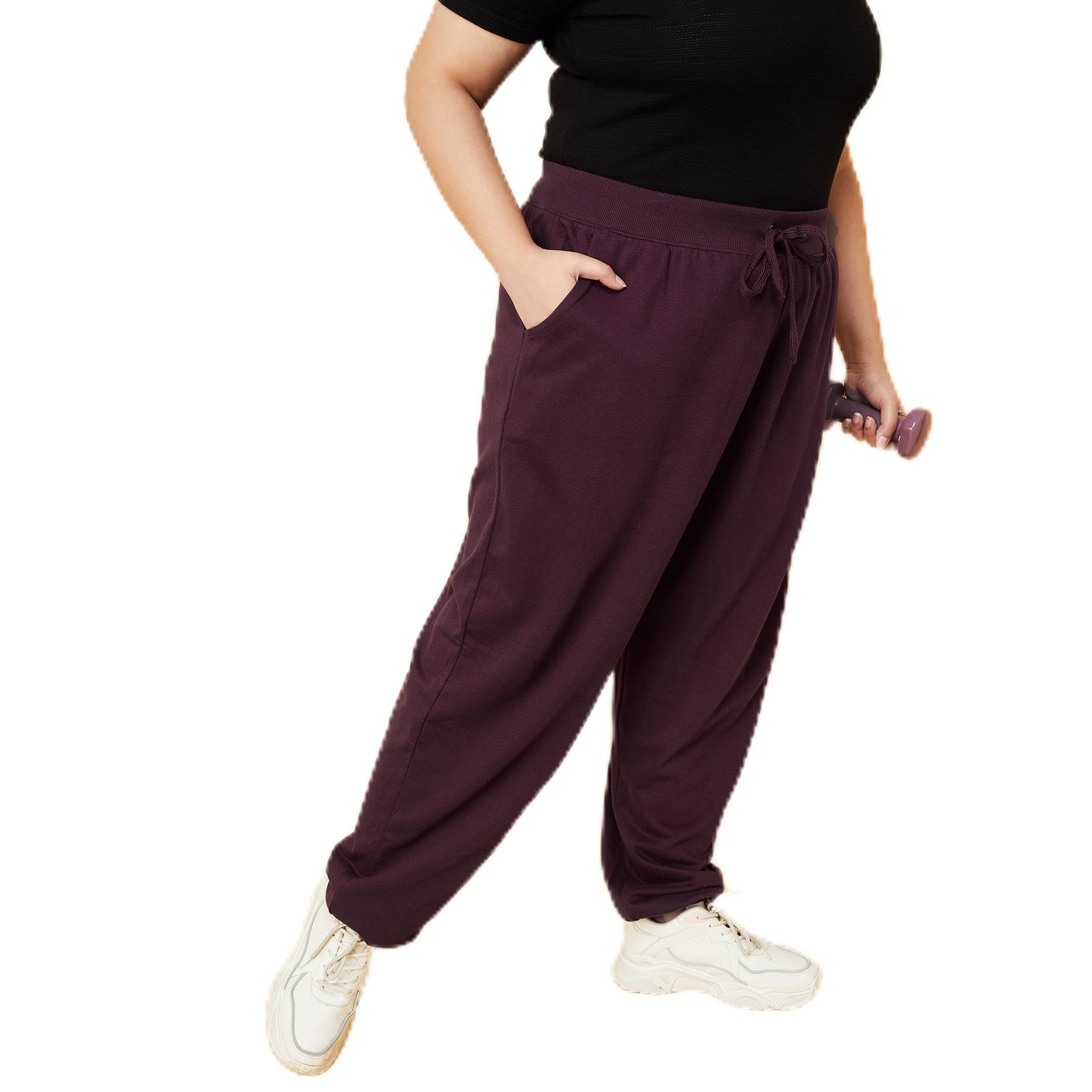 max Plus Size Women Solid Sports Joggers-picture-28