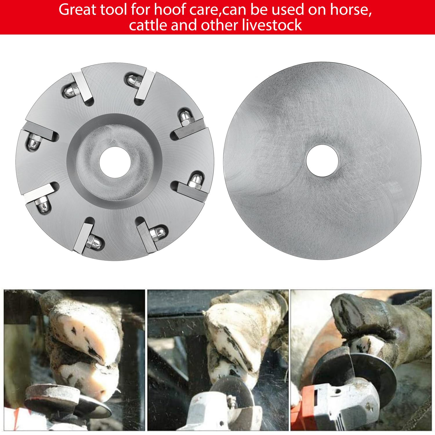 Disco de Recorte de Pezuñas para Ganado, Herramienta Cuchillo Eléctrico Metal Resistente con 8 Cuchillas para Amoladora Angular el Cuidado las Pezuñas Ganado Equino