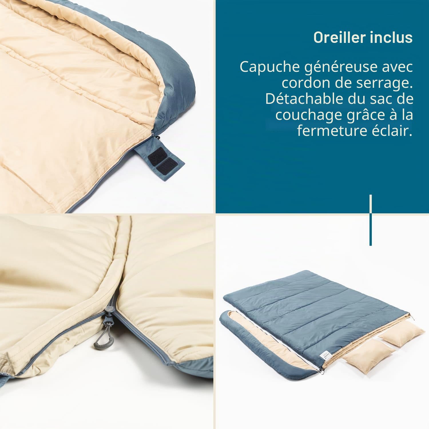 Skandika Sac de Couchage Oppdal | Sac de Couchage Couverture pour Adultes, 3 Saisons, Compact, léger, rectangulaire | jusqu'à 7 °C, 230 × 90 cm | Plein air, Camping, randonnée