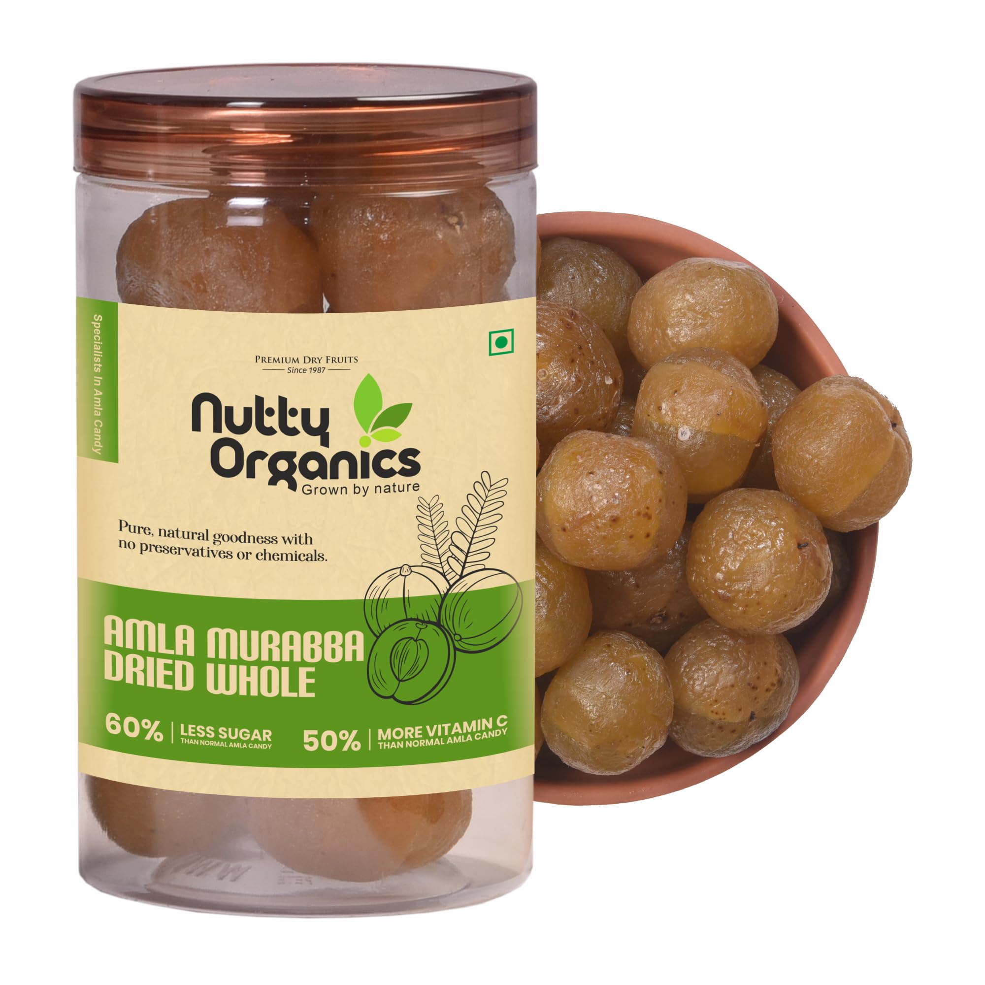 NUTTY ORGANICS Dried Amla Murabba 500 GM | Vitamin C Rich Digestive Treat | Healthy & Natural Sweet Snack | Immunity Booster-image-49