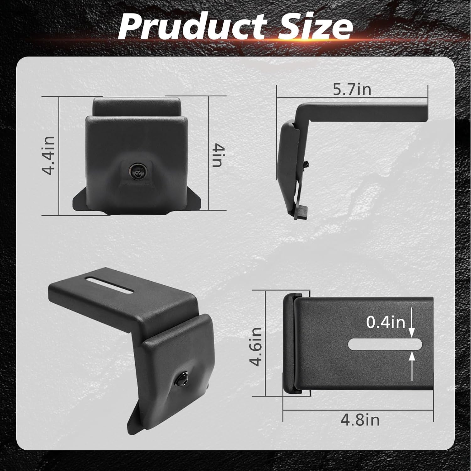 Roof Rack Mounting Brackets Compatible with Wrangler JL JK 2007-2024, Gladiator JT, Cherokee XJ 1984-2001, Heavy Duty Steel, 4Pcs