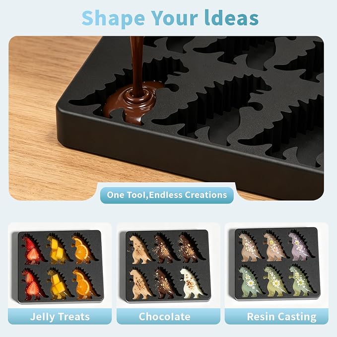 Bandeja para Hielo Dinosaurio con Tapa, Silicona 3D miniatura 4