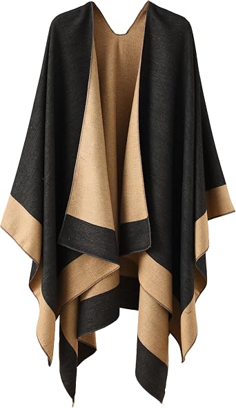 YnimioAOX Womens Shawl Wrap Poncho Sweater Open Front Cape for Fall Winter