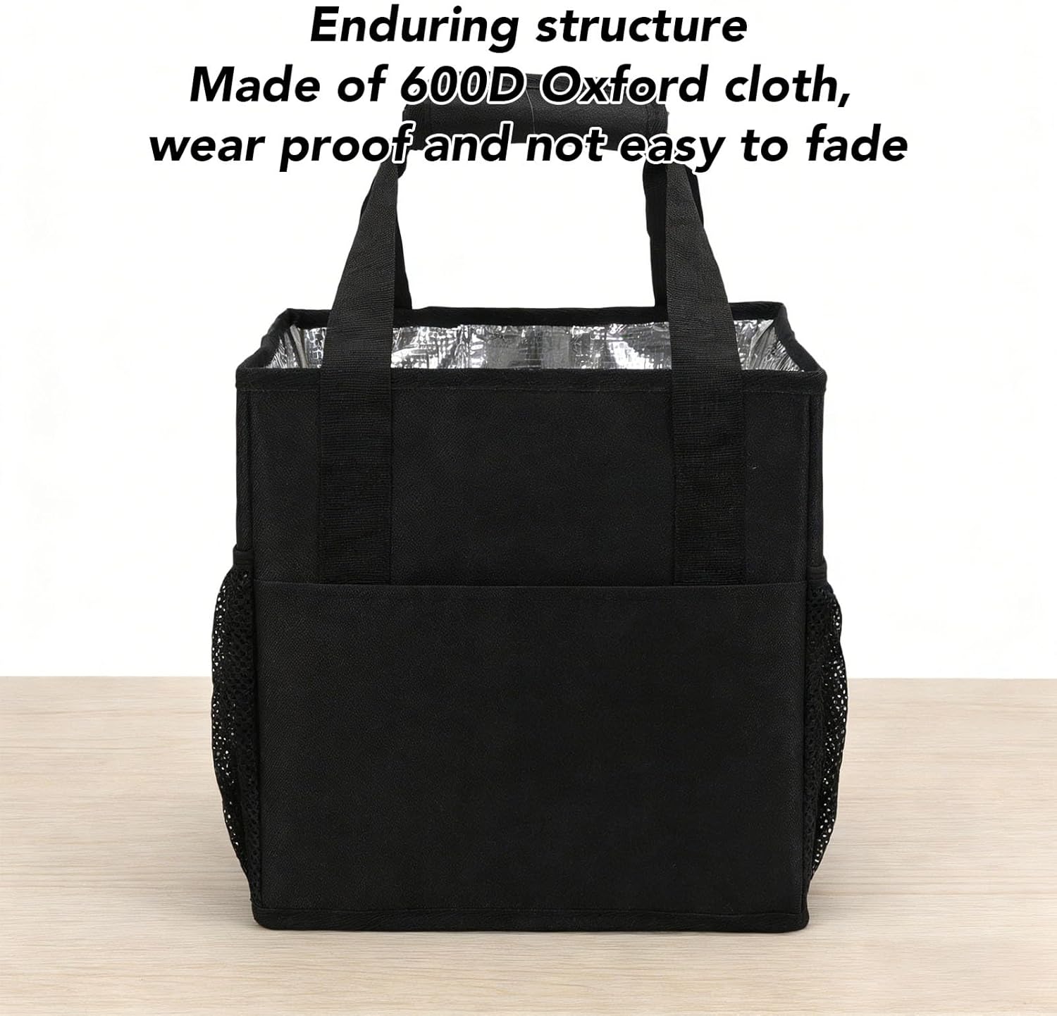 Reusable 4 Cups Drink Carrier with Handle, Insulated Food Delivery Bag, Portable Plastic Cup Tote Bag Coffee Cup Holder for Car Travel Take Out Outdoor