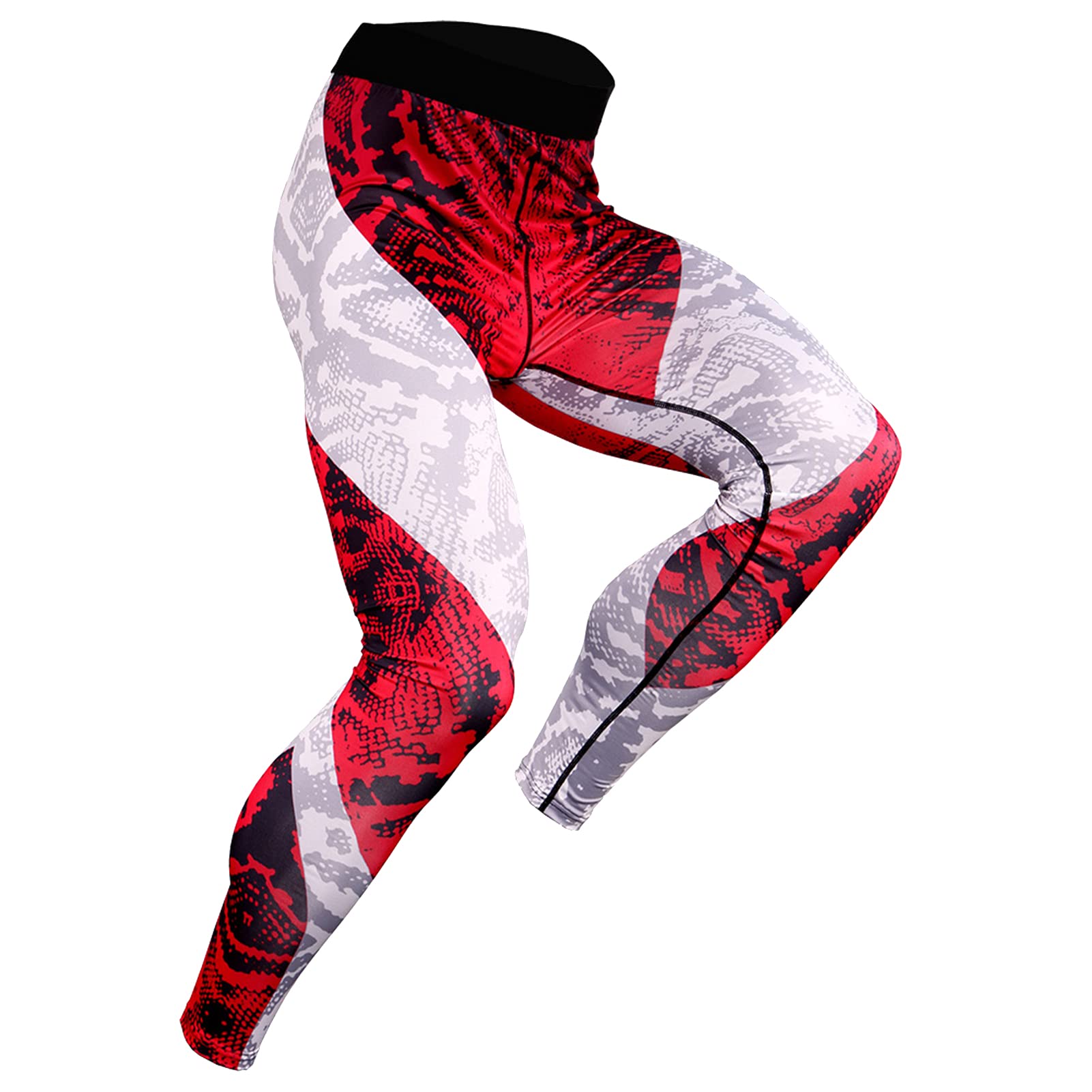 aixing Men Sports Pants Print Bodycon Stretchy Moisture-Wicking Running Gym Basketball Trousers Sportswear-picture-35