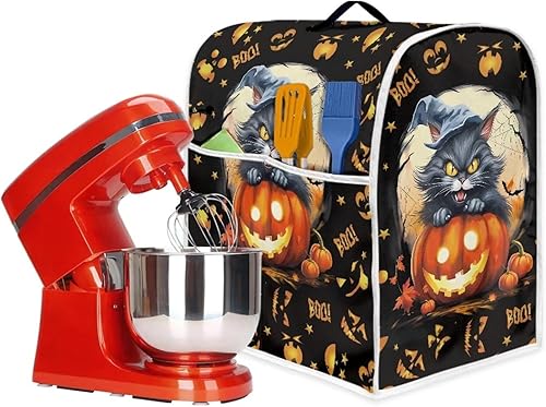 Cubierta para mezclador de calabaza y gato de Halloween, cubierta antipolvo, fundas para electrodomésticos de cocina, bolsa organizadora de