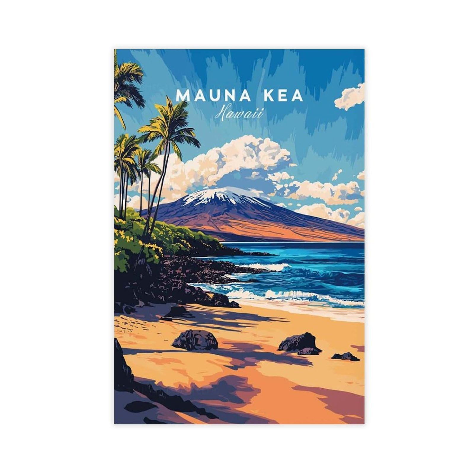 Bareronor Mauna Kea Beach Canvas Poster Bedroom Decor Landscape Office Room Decor Gift 20" L X 30" W