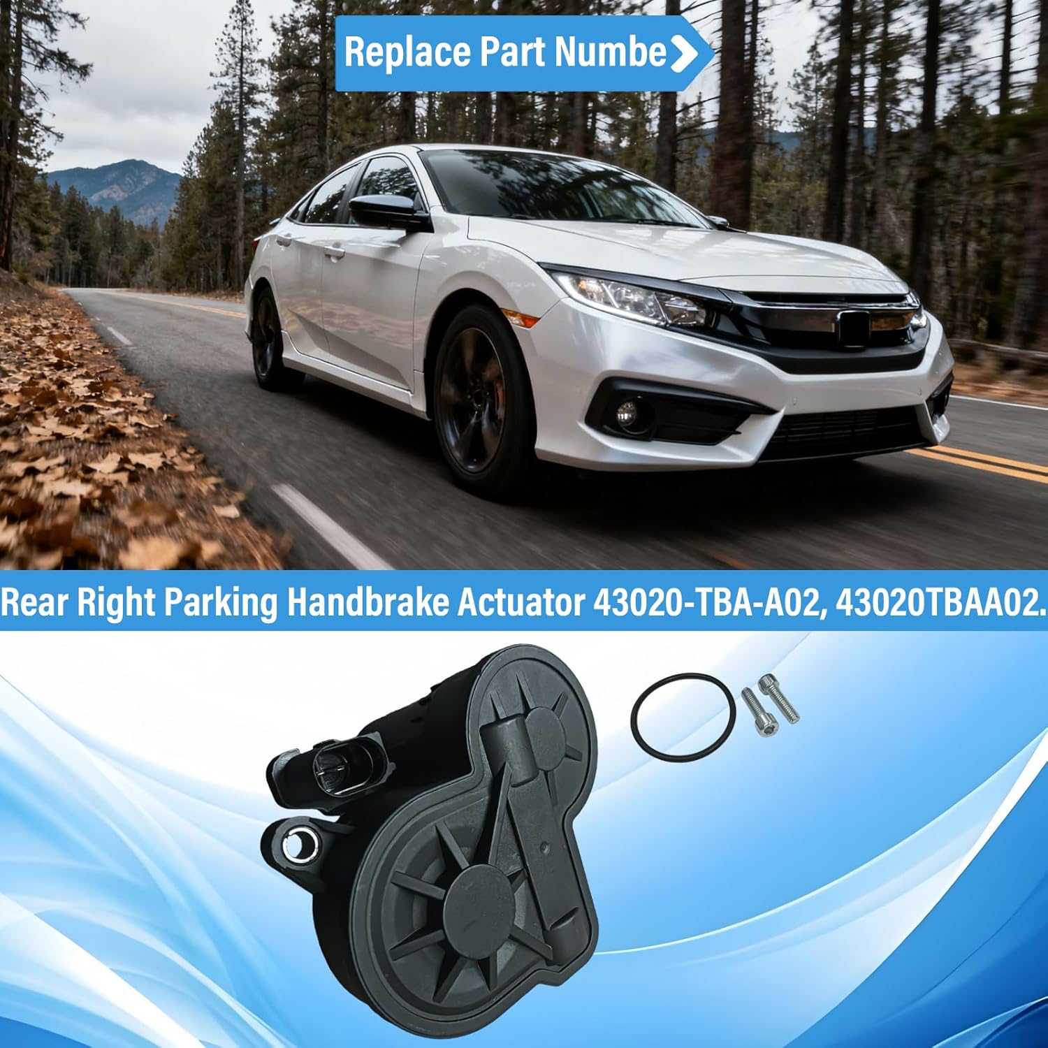 43020TBAA02 Parking Brake Actuator Compatible with Honda Civic EX-L LX DX EX LX 1.5L 2.0L 2016-2021 Parking Brake Actuator Motor Assembly 43020-TBA-A02(Right Rear)