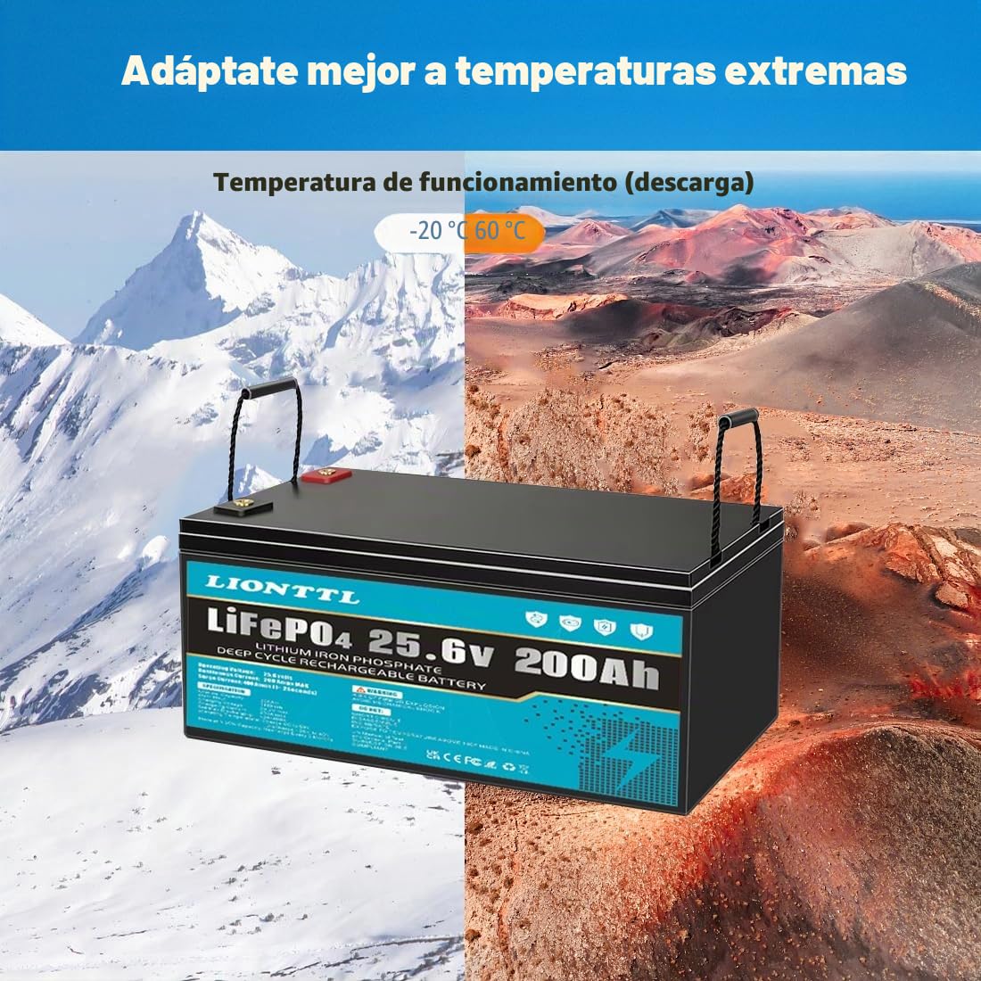Baterías de larga duración,Batería de fosfato de hierro y litio24 V 200 Ah | 5000 ciclos de descarga profunda, Adecuado para sistemas fotovoltaicos,Adecuado para acampadas al aire libre, etc.