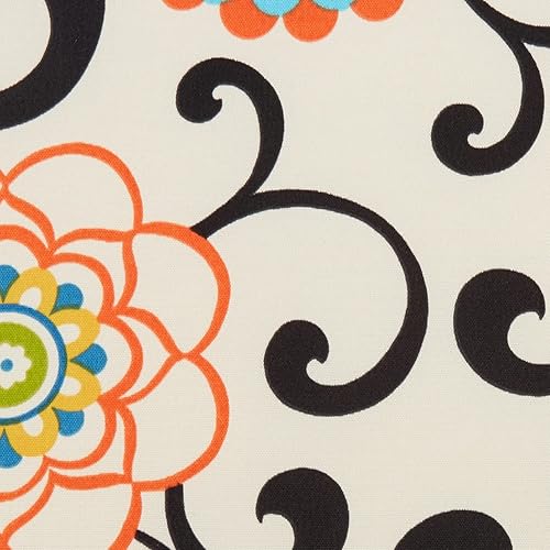 Miniatura 8 de Pillow Perfect Cojines de asiento cuadrado negro con Pom Pom Play Lagoon para exteriores e interiores, 20 x 20 pulgadas, paquete de 2