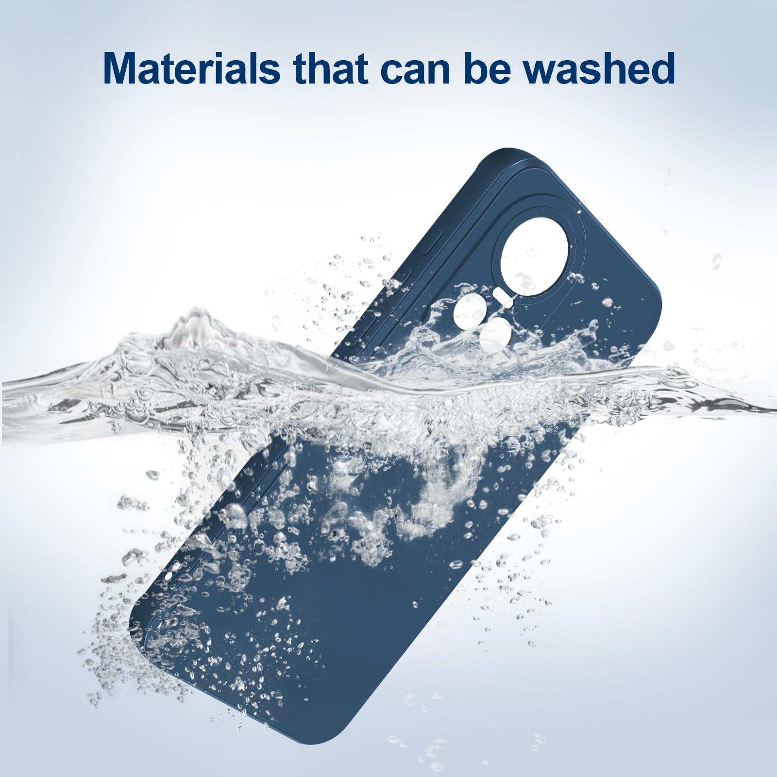 GiiYoon Cover per Oppo Reno 10 5G / Reno 10 Pro 5G Custodia in Silicone, Custodia Antiurto Case Sottile in Silicone TPU con Strato Interno in Fibra e Protezione della Fotocamera, Blu - 5